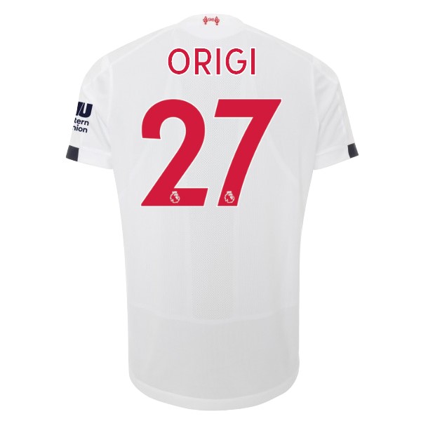 Camiseta Liverpool NO.27 Origi Segunda 2019-2020 Blanco